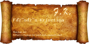 Fésüs Krisztina névjegykártya