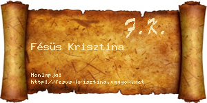Fésüs Krisztina névjegykártya